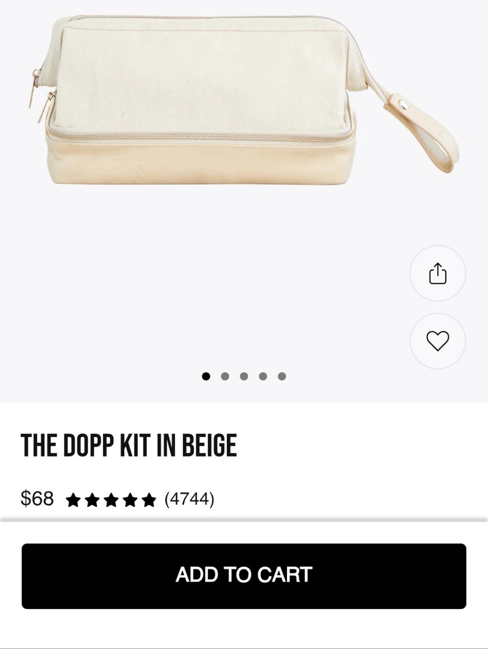 BEIS Canvas and Leather Dopp Kit - Picture 10 of 13